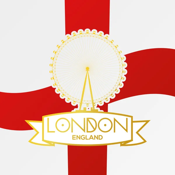 英格兰国旗和伦敦之眼 — 图库矢量图片