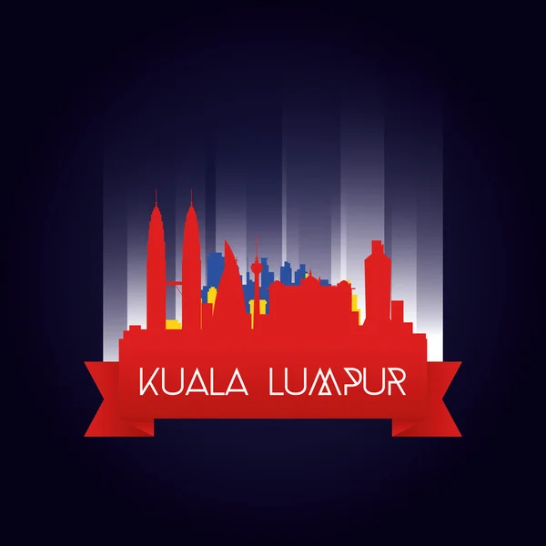 Edificios famosos en kuala lumpur — Vector de stock