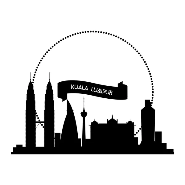 Paisaje urbano de Kuala Lumpur — Vector de stock