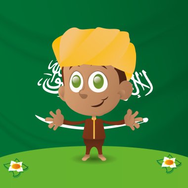 çocuk ve bayrakları