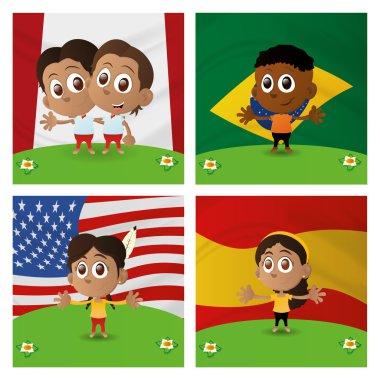 çocuk ve bayrakları