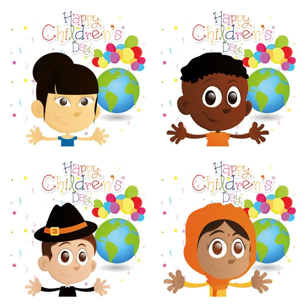 Feliz día de los niños — Vector de stock