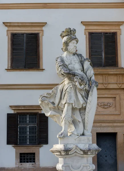 Statua Fronte Palazzo Eggenberg Più Significativo Complesso Palazzi Barocchi Della — Foto Stock