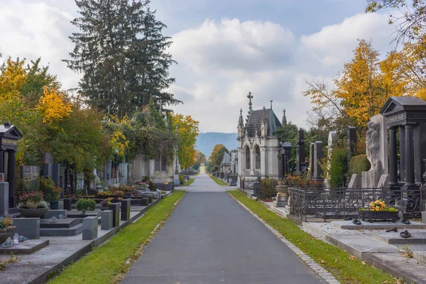 Old Tombs Alley Cemetery Selective Focus — Stock Photo, Image
