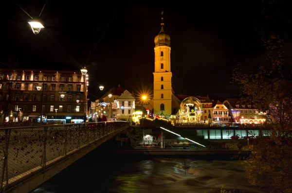 Graz Österreich November 2019 Schöne Weihnachtsdekoration Der Nähe Der Franziskanerkirche — Stockfoto