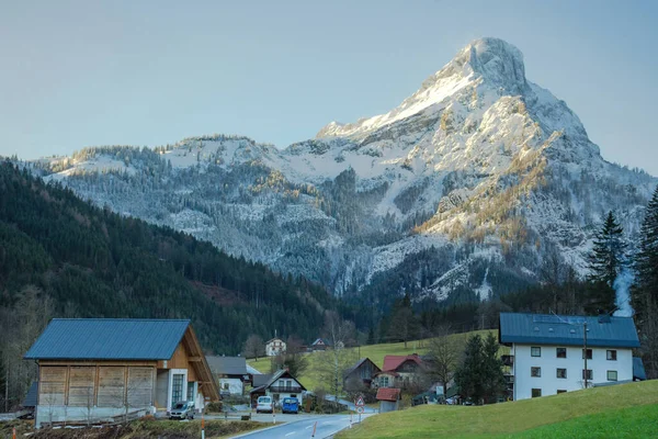 Zimní Krajina Krásnými Vysokými Horami Obci Johnsbach Národním Parku Gesause — Stock fotografie