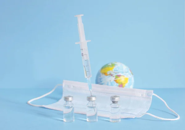 Foto Concettuale Vaccinazione Pandemica Mondiale Inizio Della Vaccinazione Massa Coronavirus — Foto Stock