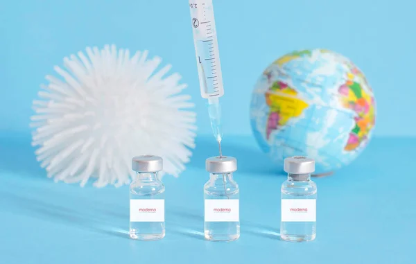 Graz Austria 2021 Vaccinazione Pandemica Mondiale Con Vaccino Moderna Inizio — Foto Stock
