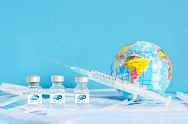 Graz Austria 2021 Vaccinazione Pandemica Mondiale Con Vaccino Pfizer Biontech — Foto Stock