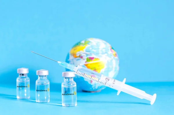 Graz Austria 2021 Vaccinazione Pandemica Mondiale Con Vaccino Astrazeneca Inizio — Foto Stock