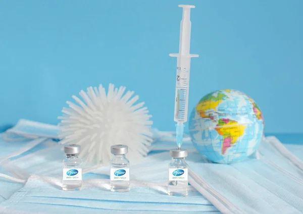 Graz Austria 2021 Vaccinazione Pandemica Mondiale Con Vaccino Pfizer Biontech — Foto Stock