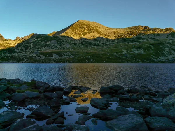 Paysage Montagneux Lac Glaciaire Bucura Dans Parc National Retezat Carpates — Photo