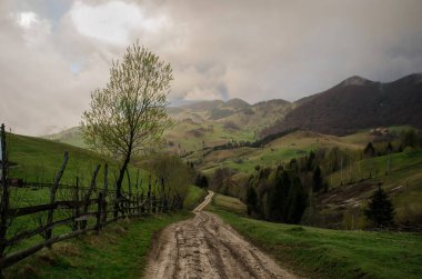 Romanya 'nın Transilvanya kentindeki Magura Köyü yakınlarındaki Karpat Dağları' nın üzerindeki bulutlar.