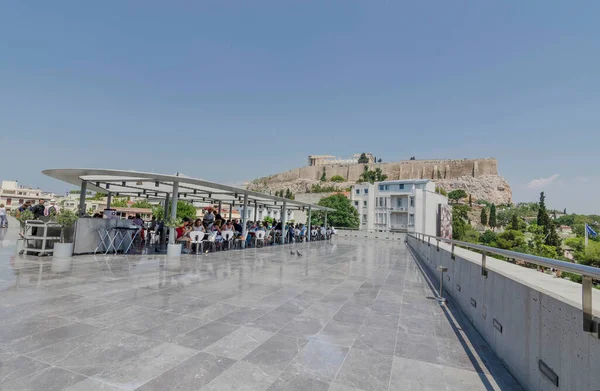 Athens Greece June 2017 People Terrace New Modern Acropolis Museum — Stock Photo, Image