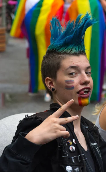 Graz Austria Czerwca 2021 Szczęśliwi Ludzie Dorocznej Paradzie Gejów — Zdjęcie stockowe