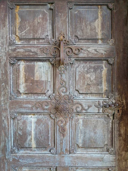 Porta Madeira Velha Igreja Peregrinação Maria Strassengel Uma Igreja Gótica — Fotografia de Stock