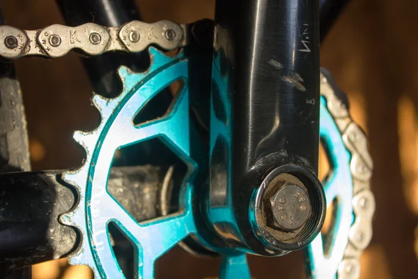 Bisiklet zinciri yakın güneşin çekim