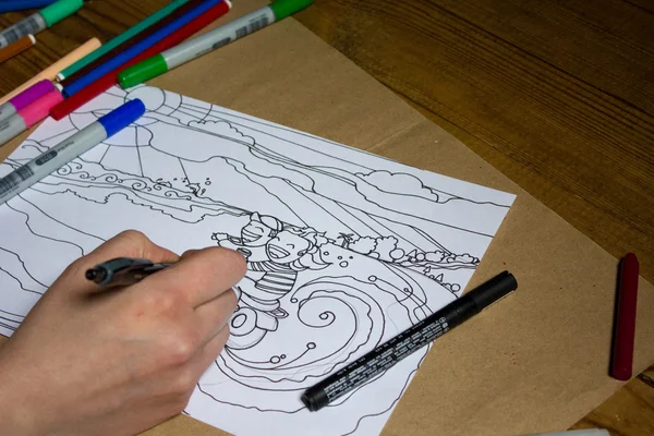Esboço desenhado à mão sobre papel — Fotografia de Stock
