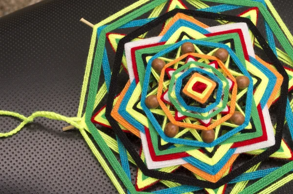 Tibetan mandala of colored thread — Stock Photo, Image