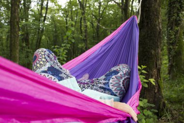 Ormandaki ağaçlar yumuşak hamak