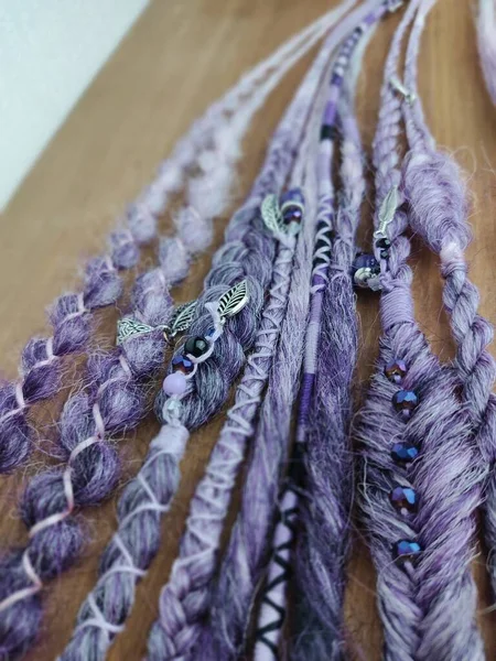 African braids with kanekalon at close range — Stock Photo, Image