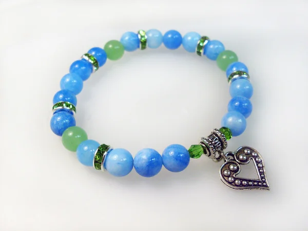 Bracelet stone and glass beads — Stock Photo, Image