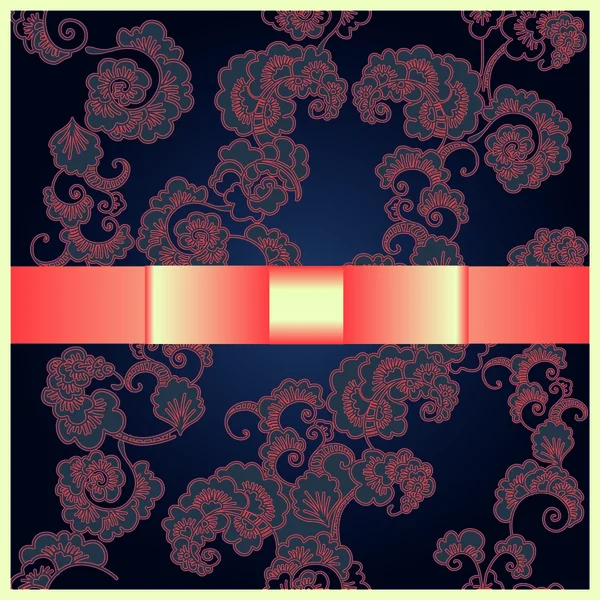 Japon süs gül desenli tebrik kartı