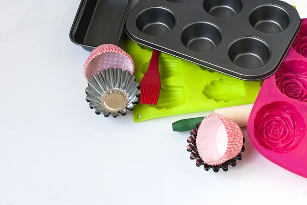 Appliances for baking closeup on white background — Stock Photo, Image