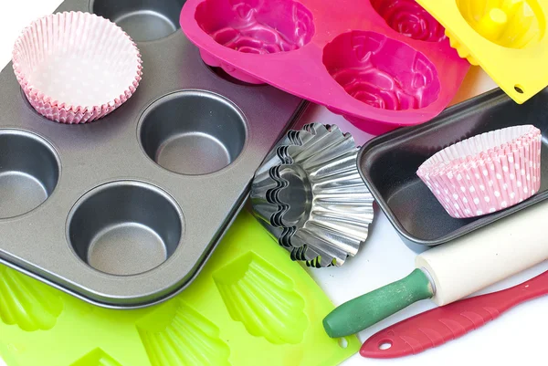 Appliances for baking closeup on white background — Stock Photo, Image