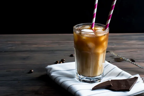 Ice coffee in glass — стоковое фото