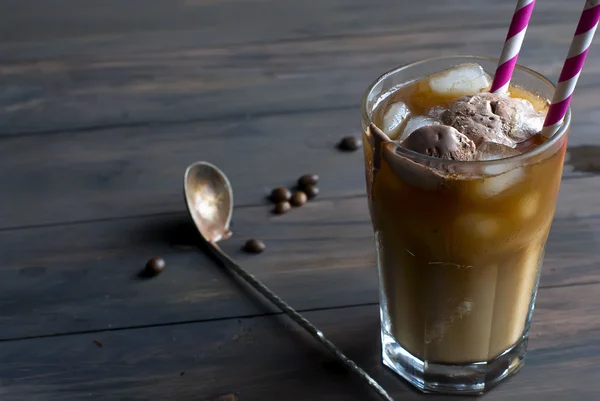 Ice coffee in glass — стоковое фото