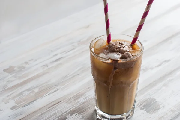 Ice coffee in glass — стоковое фото