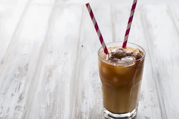 Ice coffee in glass — стоковое фото