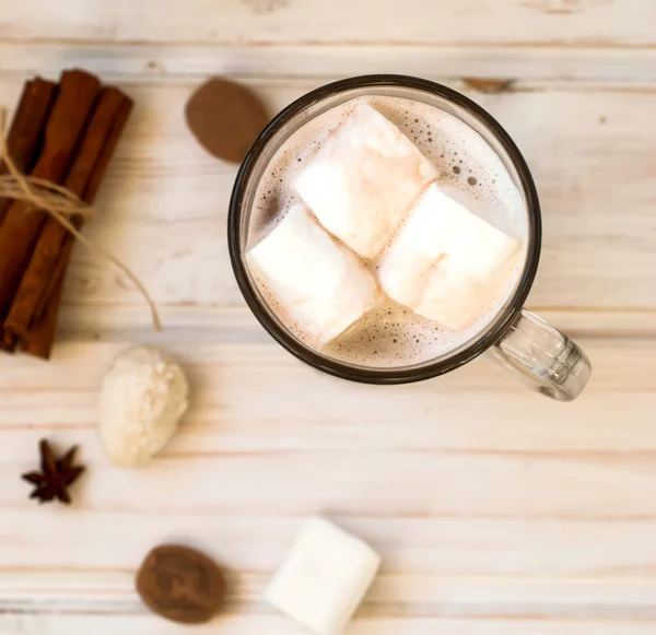 Bebida de cacao con malvaviscos — Foto de Stock