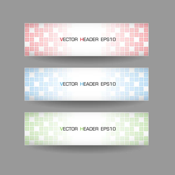 Tři abstraktní banner záhlaví vector eps10 — Stockový vektor