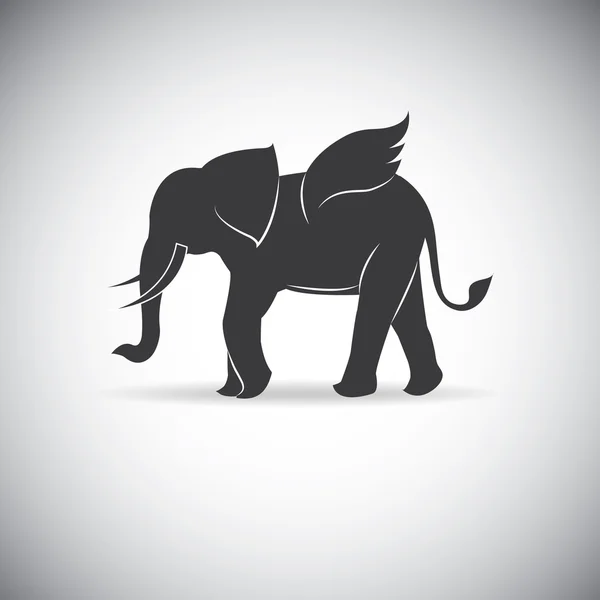 Elefante de alas de silueta - Vector EPS 10 — Archivo Imágenes Vectoriales