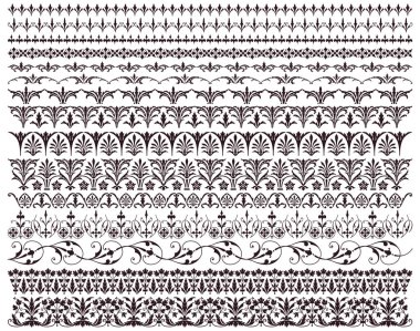 Klasik çiçekli süs. dekoratif vektör sınırları.