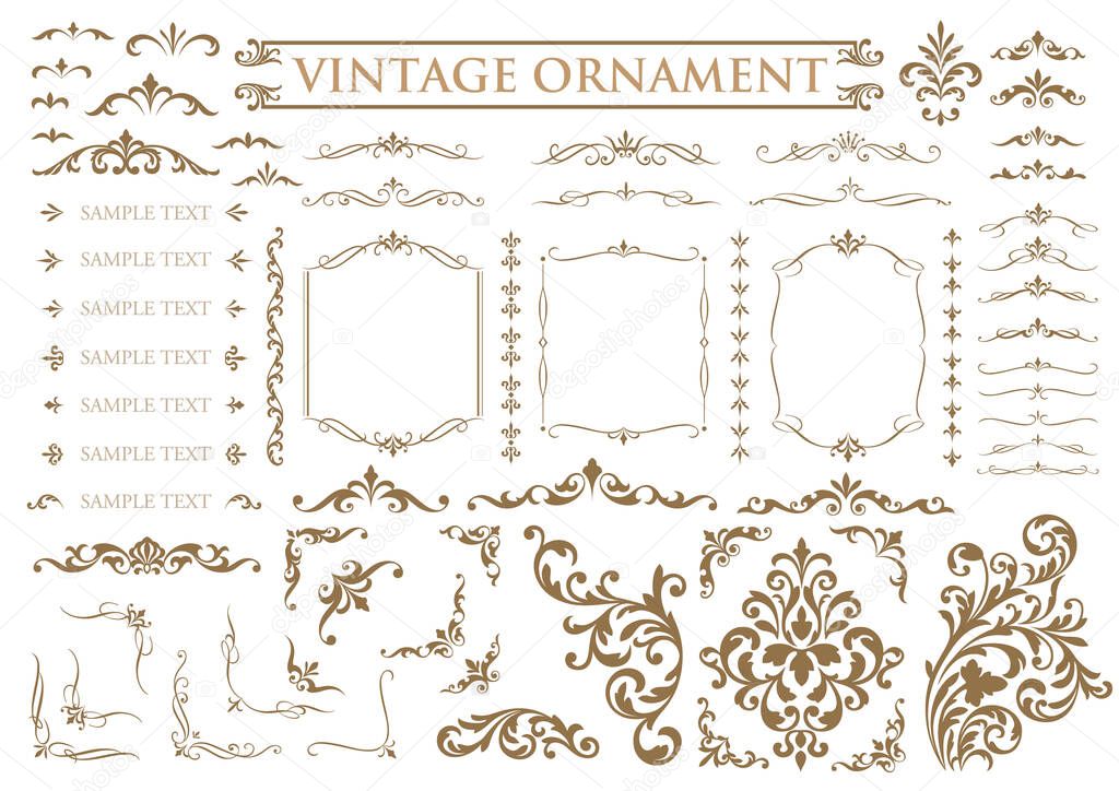 vintage floral ornament. decorative vector frames and borders.