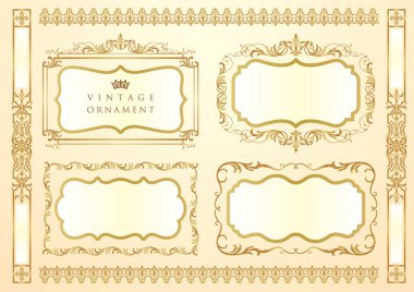 Klasik çiçekli süs. dekoratif vektör çerçeveleri ve sınırları.
