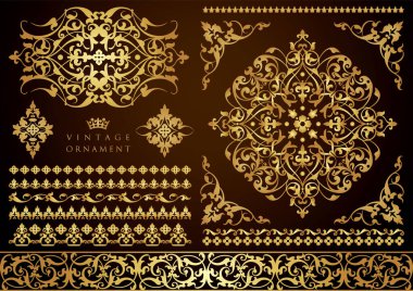 Klasik çiçekli süs. dekoratif vektör çerçeveleri ve sınırları.