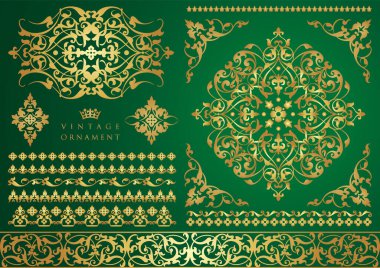 Klasik çiçekli süs. dekoratif vektör çerçeveleri ve sınırları.