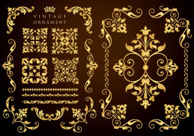 Klasik çiçekli süs. dekoratif vektör çerçeveleri ve sınırları.