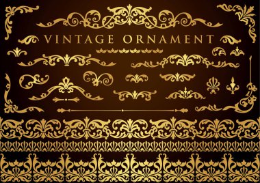 Klasik çiçekli süs. dekoratif vektör çerçeveleri ve sınırları.