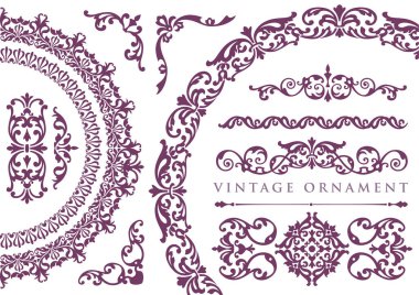 Klasik çiçekli süs. dekoratif vektör çerçeveleri ve sınırları.