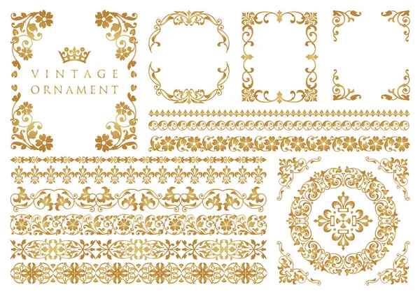 Klasik çiçekli süs. dekoratif vektör çerçeveleri ve sınırları.