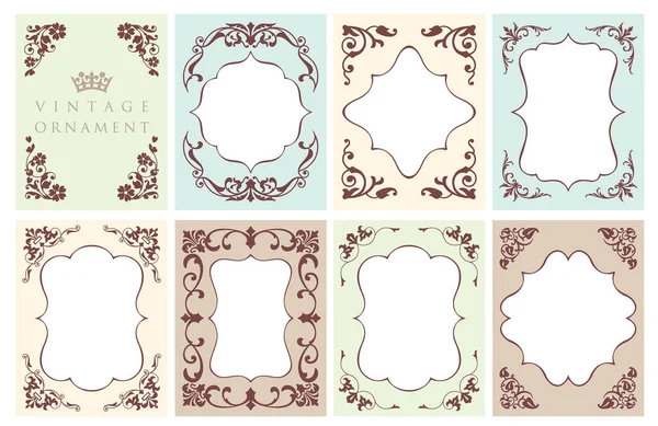 Ornamento Floral Vintage Marcos Vectoriales Decorativos — Vector de stock