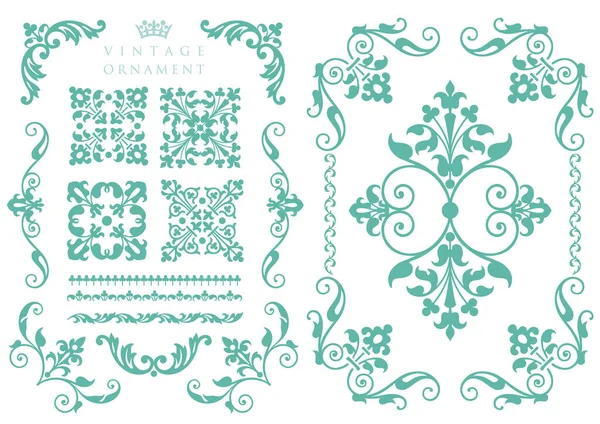 Klasik çiçekli süs. dekoratif vektör çerçeveleri ve sınırları.