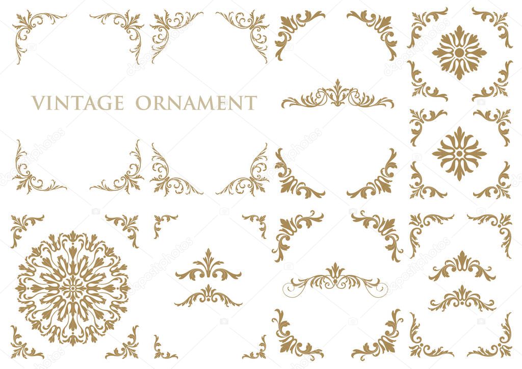 vintage floral ornament. decorative vector frames and borders.