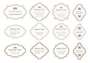 Klasik çiçekli süs. dekoratif vektör çerçeveleri ve sınırları.