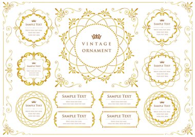 Klasik çiçekli süs. dekoratif vektör çerçeveleri ve sınırları.